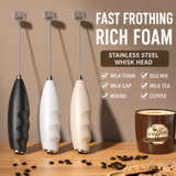 #07 White Handheld Electric Milk Frother - Battery Powered Dual Whisk with One Touch Control, Detachable Easy Clean Stainless Steel Heads for Coffee Milk Foam and Baking In Australia - Darrahopens