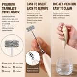 #07 White Handheld Electric Milk Frother and Stand - Battery Powered Dual Whisk with One Touch Control, Detachable Easy Clean Stainless Steel Heads for Coffee Milk Foam and Baking In Australia - Darrahopens