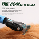 Blue Dual Sided Pet Knot Cutter for Dogs & Cats - 17 / 9 Tooth Undercoat Grooming Rake with Non-Slip TPR Handle, Perfect Long Fur Remove Tangles Mats Knots In Australia - Darrahopens