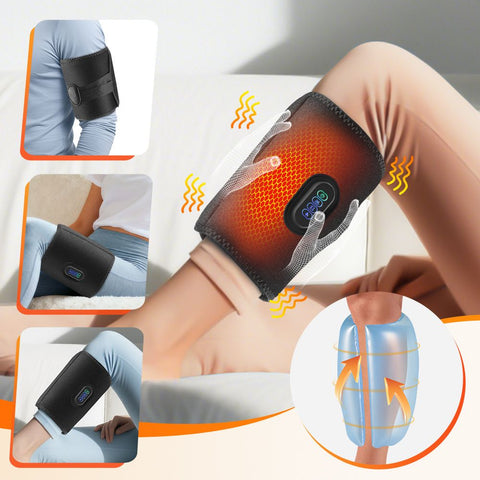 Air Compression Heated Calf Massager, with 3 Intensities, 3 Temp and 3 Airbag Massage Modes - Cordless USB Rechargeable and 360°Wrap Around Design for Home Relaxation Gift & Pain Relief Therapy
