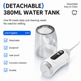 Pink Rechargeable Water Flosser Oral Irrigator with 3 Pressure Modes & 4 Nozzles - 380ml Detachable Tank, Type-C Charging, 0.6MM Fine Water Flow and 1600 Pulses Per Minute In Australia - Darrahopens