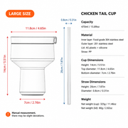 Yellow 470ML Stainless Steel Martini Tumbler Cup with 360°Salt & Sip Lid, Internal Markers and Straw - Double Wall Vacuum Insulated Drink Cup for Coffee Cocktails Cold Drinks and Outdoor Use