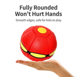 Pink LED Transforming Flying Disc Ball Toy with Music & 3 Light - Soft EVA Bounce Ball and Frisbee Shape Switchable Outdoor Interactive Soccer Toy for Exercise and Fun