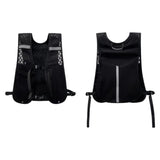 Black Lightweight Running Hydration Vest Backpack - Breathable Mesh Reflective Sports Pack with 4 Straps, Water Bottle / Phone Holder and Back Zipper Pocket for Marathon Hiking Cycling Trail Running