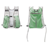 Green Lightweight Running Hydration Vest Backpack - Breathable Mesh Reflective Sports Pack with 4 Straps, Water Bottle / Phone Holder and Back Zipper Pocket for Marathon Hiking Cycling Trail Running