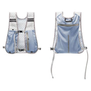 Blue Lightweight Running Hydration Vest Backpack - Breathable Mesh Reflective Sports Pack with 4 Straps, Water Bottle / Phone Holder and Back Zipper Pocket for Marathon Hiking Cycling Trail Running