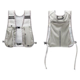 Grey Lightweight Running Hydration Vest Backpack - Breathable Mesh Reflective Sports Pack with 4 Straps, Water Bottle / Phone Holder and Back Zipper Pocket for Marathon Hiking Cycling Trail Running