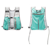 Cyan Lightweight Running Hydration Vest Backpack - Breathable Mesh Reflective Sports Pack with 4 Straps, Water Bottle / Phone Holder and Back Zipper Pocket for Marathon Hiking Cycling Trail Running