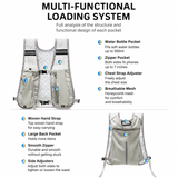 Green Lightweight Running Hydration Vest Backpack + 500ML Water Bottle - Breathable Mesh Reflective Sports Pack with 4 Straps, Cup / Phone Holder and Back Zipper Pocket for Marathon Hiking Cycling Trail Running
