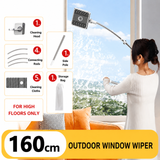 Lightweight Interior & Exterior Window Cleaner with 160CM Extendable Aluminium Pole & 5 Cleaning Pad - 2-in-1 360° Rotating Microfibre Scrubber and Squeegee for Most Household High Rise Windows