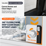 Lightweight Interior & Exterior Window Cleaner with 110cm Extendable Aluminium Pole & 3 Cleaning Pad - 2-in-1 360° Rotating Microfibre Scrubber and Squeegee for Most Household High Rise Windows In Australia - Darrahopens
