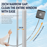 Lightweight Interior & Exterior Window Cleaner with 110cm Extendable Aluminium Pole & 5 Cleaning Pad - 2-in-1 360° Rotating Microfibre Scrubber and Squeegee for Most Household High Rise Windows