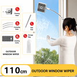 Lightweight Interior & Exterior Window Cleaner with 110cm Extendable Aluminium Pole & 8 Cleaning Pad - 2-in-1 360° Rotating Microfibre Scrubber and Squeegee for Most Household High Rise Windows