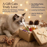 6 Pack Green Cotton Swab Stick Cat Toys with Catnip - Durable for Chew, 15cm Soft Plush Teaser Kitty Toy Gift for Boredom Anxiety Exercise Play