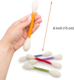 6 Pack Blue Cotton Swab Stick Cat Toys with Catnip - Durable for Chew, 15cm Soft Plush Teaser Kitty Toy Gift for Boredom Anxiety Exercise Play