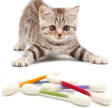 12 Pack Colorful Cotton Swab Stick Cat Toys with Catnip - Durable for Chew, 15cm Soft Plush Teaser Kitty Toy Gift for Boredom Anxiety Exercise Play