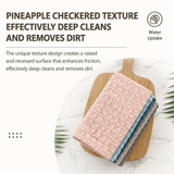 5 Pack Microfibre Waffle Cleaning Rag Set - Super Absorbent Durable Kitchen Lock-Stitched Towel, Reusable Lint-Free Dish Cloth 25x25cm of 5 Colors