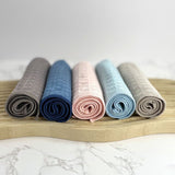 5 Pack Microfibre Waffle Cleaning Rag Set - Super Absorbent Durable Kitchen Lock-Stitched Towel, Reusable Lint-Free Dish Cloth 30x30cm of 5 Colors