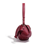 Handwoven PU Leather Drawstring Shoulder Crossbody Bag, Large Capacity Stylish Commuter Handbag with Structured Shape & Alloy Deco, White 29x10x15.5cm