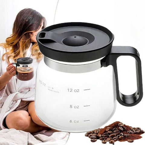 16Oz Mini Brewing Glass Coffee Mug Set with Leakproof Travel Lid, Ergonomic Handle and 2 Reusable Metal Straws for Camping Office and Home, Coffee Lovers' Top Choice