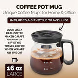 16Oz Mini Brewing Glass Coffee Mug Set with Leakproof Travel Lid, Ergonomic Handle and 2 Reusable Metal Straws for Camping Office and Home, Coffee Lovers' Top Choice