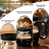 16Oz Mini Brewing Glass Coffee Mug Set with Leakproof Travel Lid, Ergonomic Handle and 2 Reusable Metal Straws for Camping Office and Home, Coffee Lovers' Top Choice