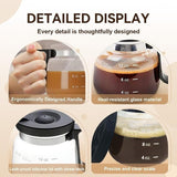 16Oz Mini Brewing Glass Coffee Mug Set with Leakproof Travel Lid, Ergonomic Handle and 2 Reusable Metal Straws for Camping Office and Home, Coffee Lovers' Top Choice