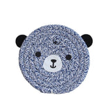 4PCS Blue Variegated Cute Bear Woven Cotton Coasters, 18cm Dia Durable Heat Resistant Trivets Set for Drink Cup Dishes and Pot In Australia - Darrahopens