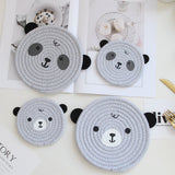4PCS White Cute Bear Woven Cotton Coasters, 12cm Dia Durable Heat Resistant Trivets Set for Drink Cup Dishes and Pot In Australia - Darrahopens