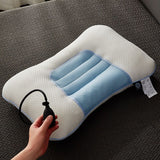 Blue Airbag Adjustable Cervical Neck Support Pillow - All Reason High Resilient Ergonomic Bed Traction Pillow with 4D Textured Massage Nodes and Removable Breathable Cover In Australia - Darrahopens