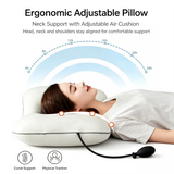 Blue Airbag Adjustable Cervical Neck Support Pillow - All Reason High Resilient Ergonomic Bed Traction Pillow with 4D Textured Massage Nodes and Removable Breathable Cover In Australia - Darrahopens