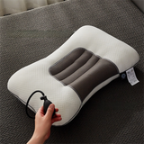 Grey Airbag Adjustable Cervical Neck Support Pillow - All Reason High Resilient Ergonomic Bed Traction Pillow with 4D Textured Massage Nodes and Removable Breathable Cover In Australia - Darrahopens