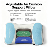 Grey Airbag Adjustable Cervical Neck Support Pillow - All Reason High Resilient Ergonomic Bed Traction Pillow with 4D Textured Massage Nodes and Removable Breathable Cover In Australia - Darrahopens