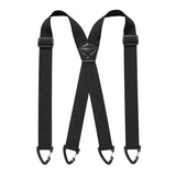 1.5 Inch X-Back Hidden Elastic Suspenders with 4 Metal Clips, Heavy-Duty Corn Weave Braces for Men Women Work Wear and Outdoor Use, 2PCS Black 120x3.8cm In Australia - Darrahopens