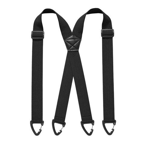1.5 Inch X-Back Hidden Elastic Suspenders with 4 Metal Clips, Heavy-Duty Corn Weave Braces for Men Women Work Wear and Outdoor Use, 2PCS Black 120x3.8cm In Australia - Darrahopens