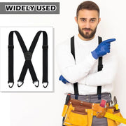 1.5 Inch X-Back Hidden Elastic Suspenders with 4 Metal Clips, Heavy-Duty Corn Weave Braces for Men Women Work Wear and Outdoor Use, 2PCS Black 120x3.8cm In Australia - Darrahopens