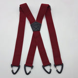 1.5 Inch X-Back Hidden Elastic Suspenders with 4 Metal Clips, Heavy-Duty Corn Weave Braces for Men Women Work Wear and Outdoor Use, 2PCS Wine Red 120x3.8cm