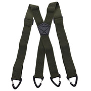 1.5 Inch X-Back Hidden Elastic Suspenders with 4 Metal Clips, Heavy-Duty Corn Weave Braces for Men Women Work Wear and Outdoor Use, 2PCS Dark Green 120x3.8cm In Australia - Darrahopens