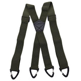 1.5 Inch X-Back Hidden Elastic Suspenders with 4 Metal Clips, Heavy-Duty Corn Weave Braces for Men Women Work Wear and Outdoor Use, 2PCS Dark Green 120x3.8cm In Australia - Darrahopens