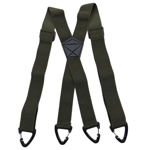 1.5 Inch X-Back Hidden Elastic Suspenders with 4 Metal Clips, Heavy-Duty Corn Weave Braces for Men Women Work Wear and Outdoor Use, 2PCS Dark Green 120x3.8cm In Australia - Darrahopens
