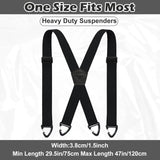 1.5 Inch X-Back Hidden Elastic Suspenders with 4 Metal Clips, Heavy-Duty Corn Weave Braces for Men Women Work Wear and Outdoor Use, 2PCS Dark Green 120x3.8cm