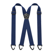 1.5 Inch X-Back Hidden Elastic Suspenders with 4 Metal Clips, Heavy-Duty Corn Weave Braces for Men Women Work Wear and Outdoor Use, 2PCS Navy Blue 120x3.8cm In Australia - Darrahopens