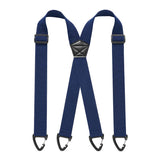1.5 Inch X-Back Hidden Elastic Suspenders with 4 Metal Clips, Heavy-Duty Corn Weave Braces for Men Women Work Wear and Outdoor Use, 2PCS Navy Blue 120x3.8cm In Australia - Darrahopens