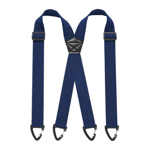 1.5 Inch X-Back Hidden Elastic Suspenders with 4 Metal Clips, Heavy-Duty Corn Weave Braces for Men Women Work Wear and Outdoor Use, 2PCS Navy Blue 120x3.8cm In Australia - Darrahopens
