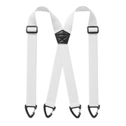 1.5 Inch X-Back Hidden Elastic Suspenders with 4 Metal Clips, Heavy-Duty Corn Weave Braces for Men Women Work Wear and Outdoor Use, 2PCS White 120x3.8cm