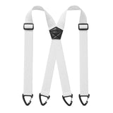 1.5 Inch X-Back Hidden Elastic Suspenders with 4 Metal Clips, Heavy-Duty Corn Weave Braces for Men Women Work Wear and Outdoor Use, 2PCS White 120x3.8cm