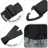 1.5 Inch X-Back Hidden Elastic Suspenders with 4 Metal Clips, Heavy-Duty Corn Weave Braces for Men Women Work Wear and Outdoor Use, 2PCS White 120x3.8cm In Australia - Darrahopens