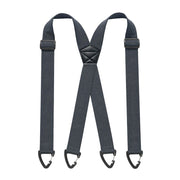1.5 Inch X-Back Hidden Elastic Suspenders with 4 Metal Clips, Heavy-Duty Corn Weave Braces for Men Women Work Wear and Outdoor Use, 2PCS Dark Grey 120x3.8cm In Australia - Darrahopens