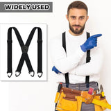 1.5 Inch X-Back Hidden Elastic Suspenders with 4 Metal Clips, Heavy-Duty Corn Weave Braces for Men Women Work Wear and Outdoor Use, 2PCS Dark Grey 120x3.8cm In Australia - Darrahopens