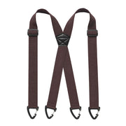 1.5 Inch X-Back Hidden Elastic Suspenders with 4 Metal Clips, Heavy-Duty Corn Weave Braces for Men Women Work Wear and Outdoor Use, 2PCS Coffee 120x3.8cm In Australia - Darrahopens